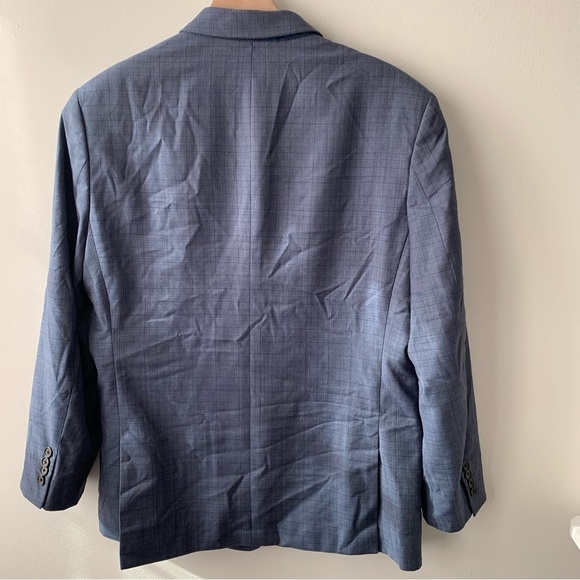 Banana Republic Blue Plaid Wool Suit Standard Fit Sz 42S - Picture 4 of 11